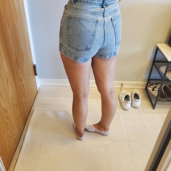 High Rise 26 inch Blue Denim Shorts - Picture 5 of 7